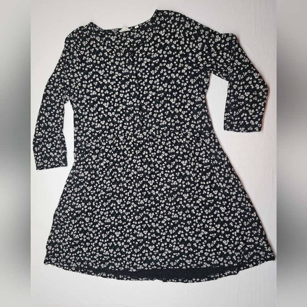 Fat Face Black and White Floral Mini Dress